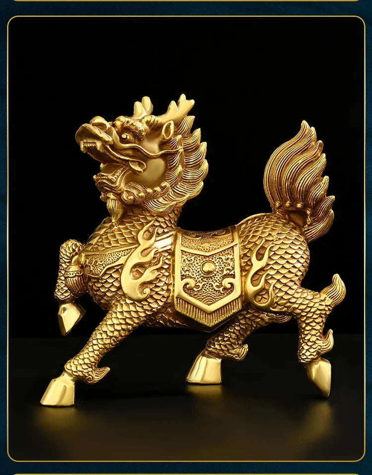 1Pair of Copper Unicorn Ornaments Bedroom Living Room Home Decor Shop Opening Gifts