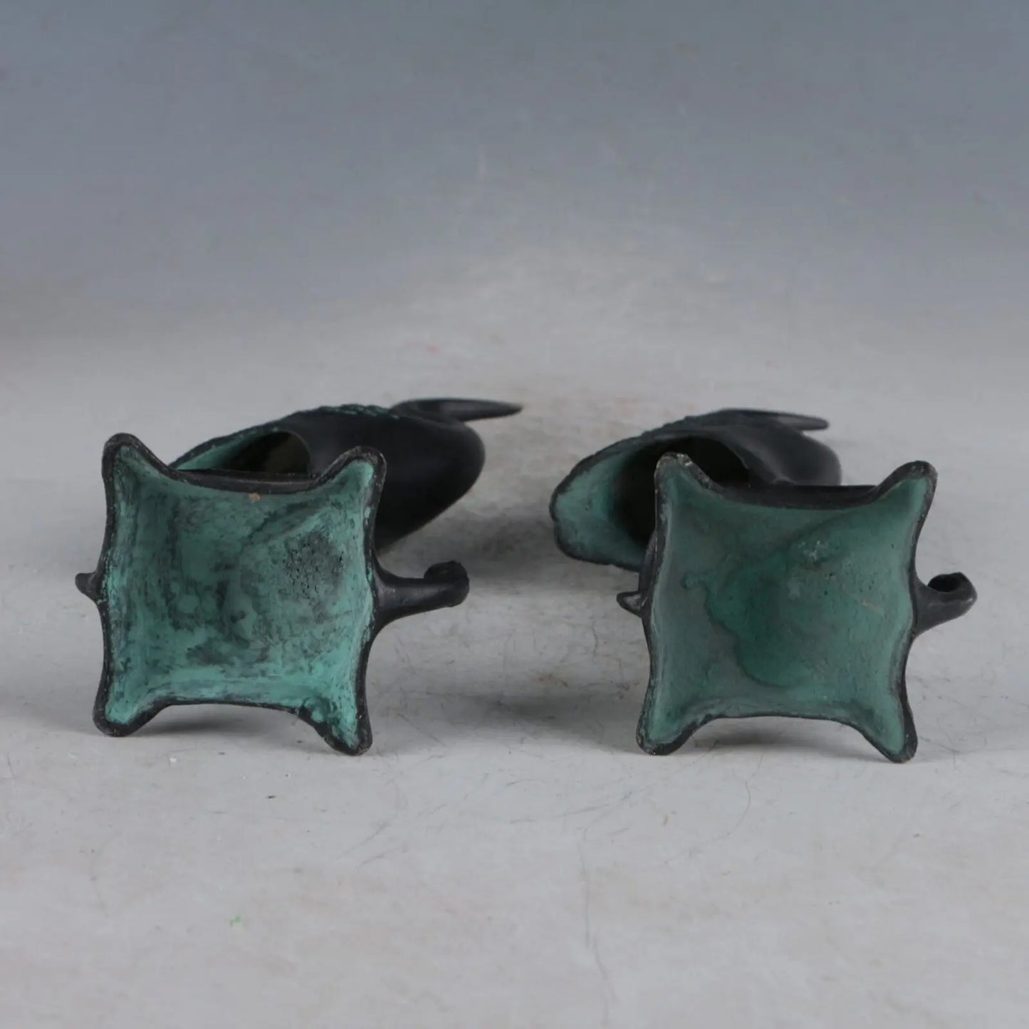 Chinese Bronze Crane & Tortoise Exquisite Statue 2pc