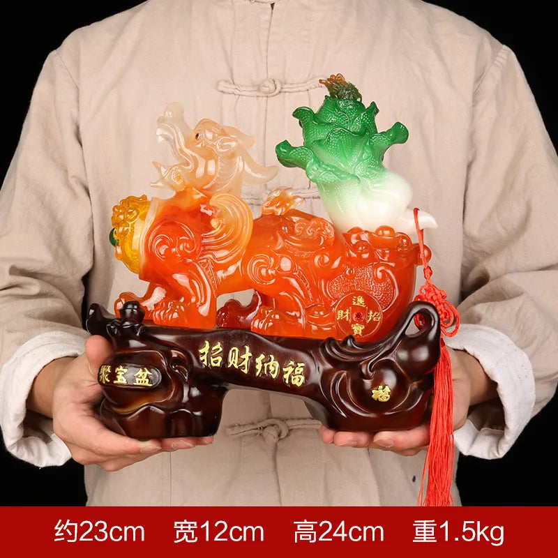 Chinese Lucky Money Pixiu Resin Ornaments Crafts Living Room Wine Cabinet Home Office Desktop Decor Opening Gifts