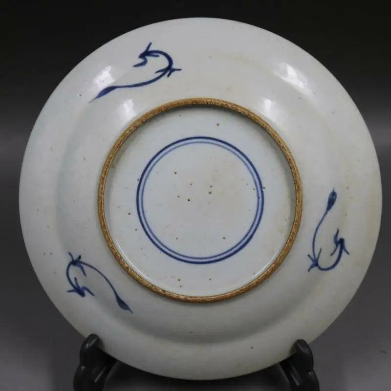 Chinese Old Blue and White Kid Figure Pattern Porcelain Plate
