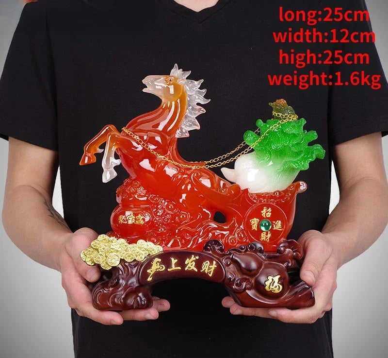Feng Shui Immediately Horse Ornament Fortune Horse To Success Living Room Wine Store Opening Decor