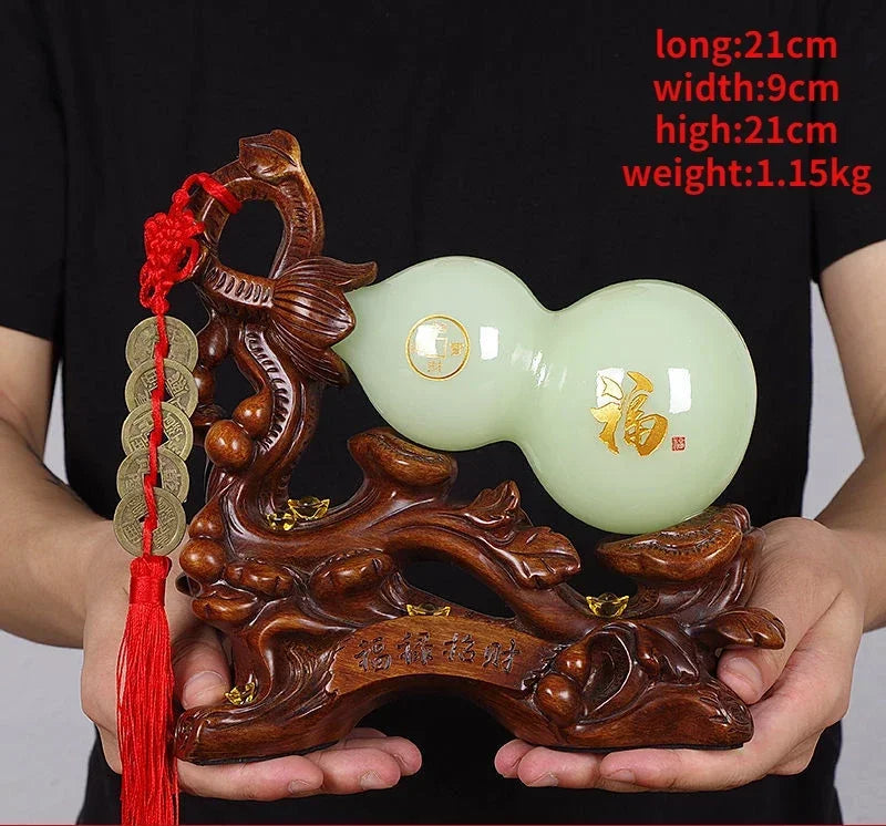 Feng Shui Resin Gourd Ornaments Lucky Attract Wealth and Fortune Home Living Room TV Cabinet Store Decor