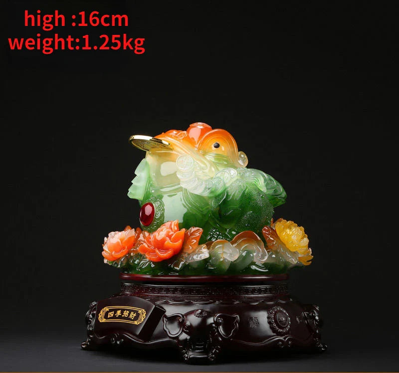 Fortune-making Golden Toad Ornament Business Housewarming Gifts Living Room Three-legged Toad Office Decorations