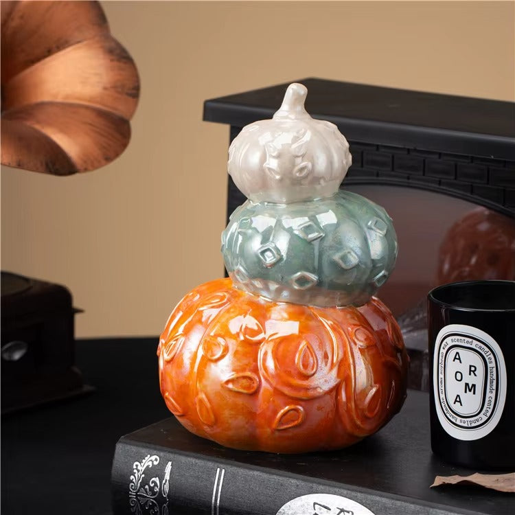 New Arrival Home Decoration Piece Elegant Pumpkin Craft Ornament Ceramic Halloween Home Decoration