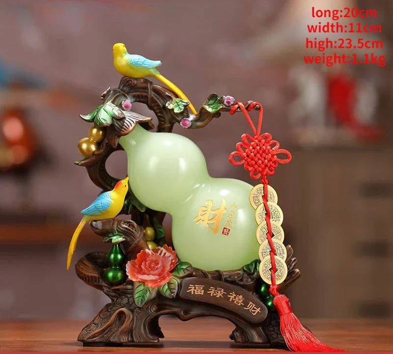 Jade Fortune Gourd Craft High-grade Living Room Wine Cabinet Entrance Decorations