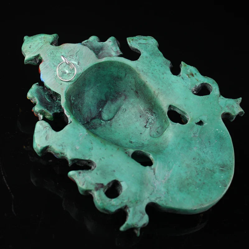 Nepal collected handmade Painted tracing gold Green Tara Lacquerware hung statue,for guard house, exorcise evil spirit