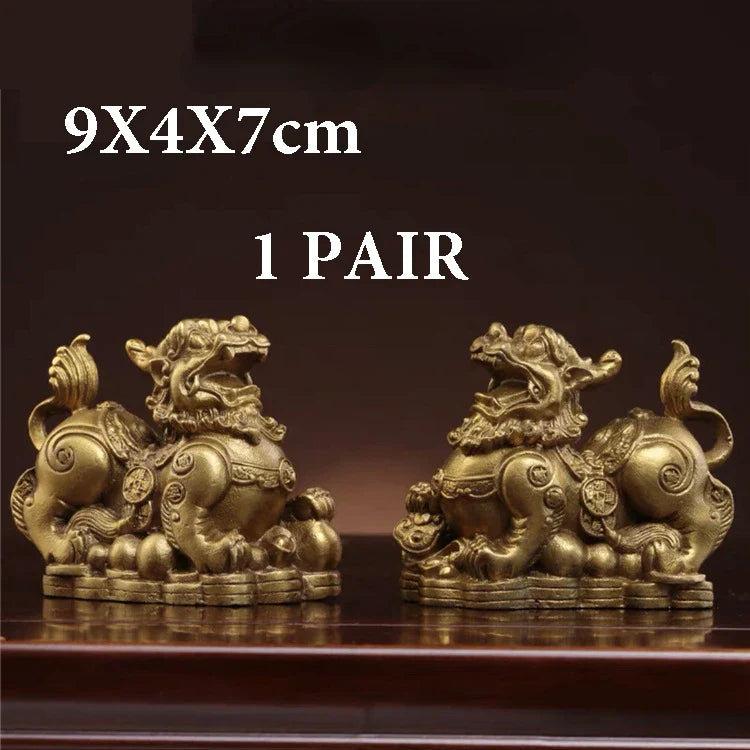 1 Pairs Money Copper Brave Ornaments Metal Decorations  Piqiu Ornament Home Living Room Housewarming Gifts