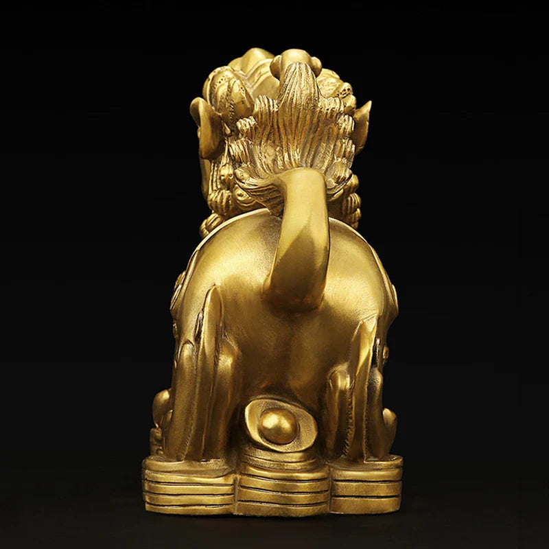 1 Pairs Money Copper Brave Ornaments Metal Decorations  Piqiu Ornament Home Living Room Housewarming Gifts