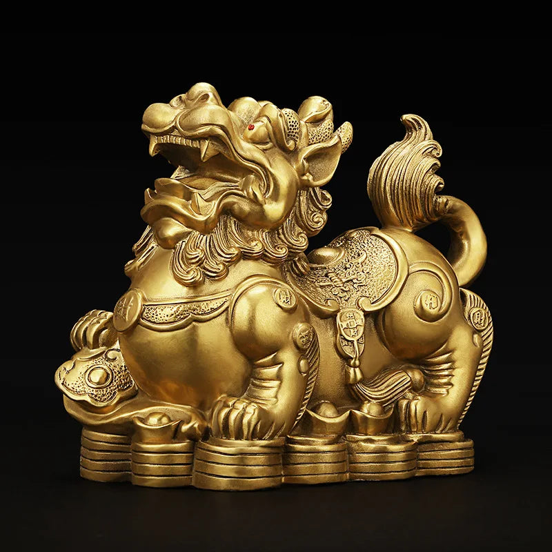 1 Pairs Money Copper Brave Ornaments Metal Decorations  Piqiu Ornament Home Living Room Housewarming Gifts