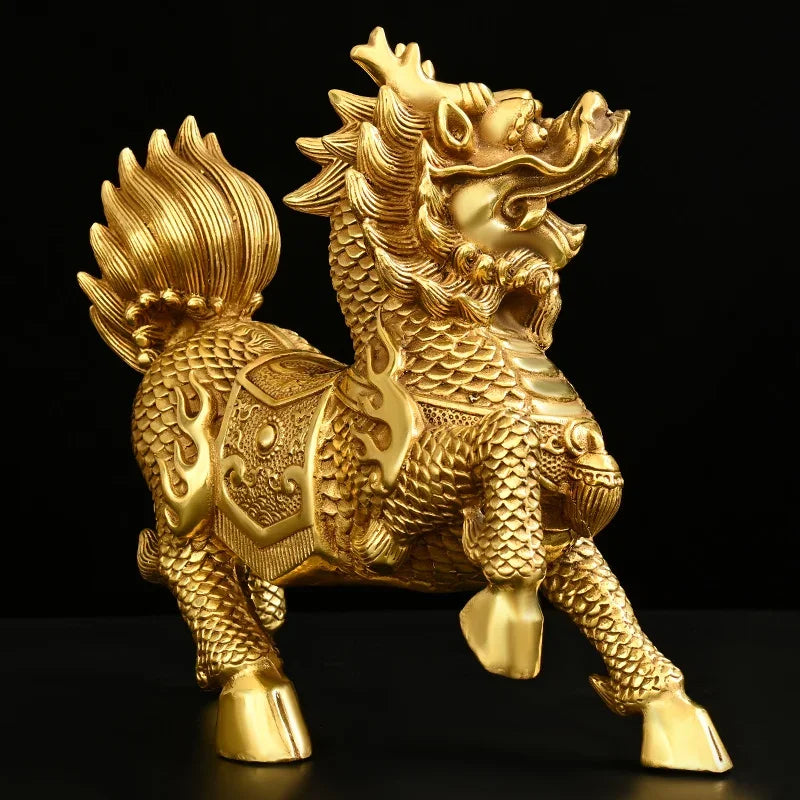 1Pair of Copper Unicorn Ornaments Bedroom Living Room Home Decor Shop Opening Gifts