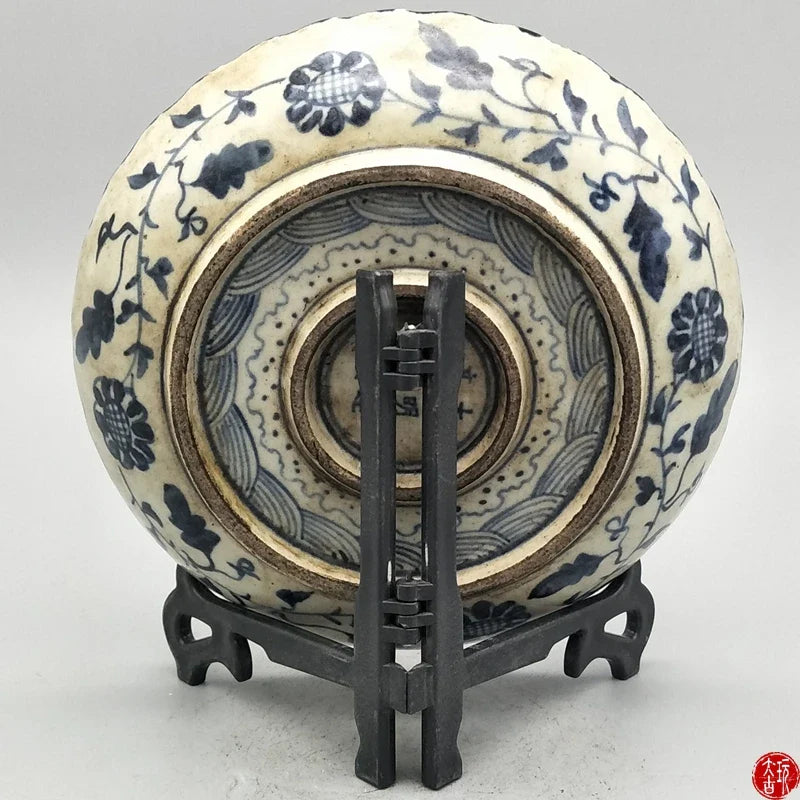 Ancient Jingdezhen Porcelain Blue and White Porcelain Kirintu Porcelain Plate Living Room