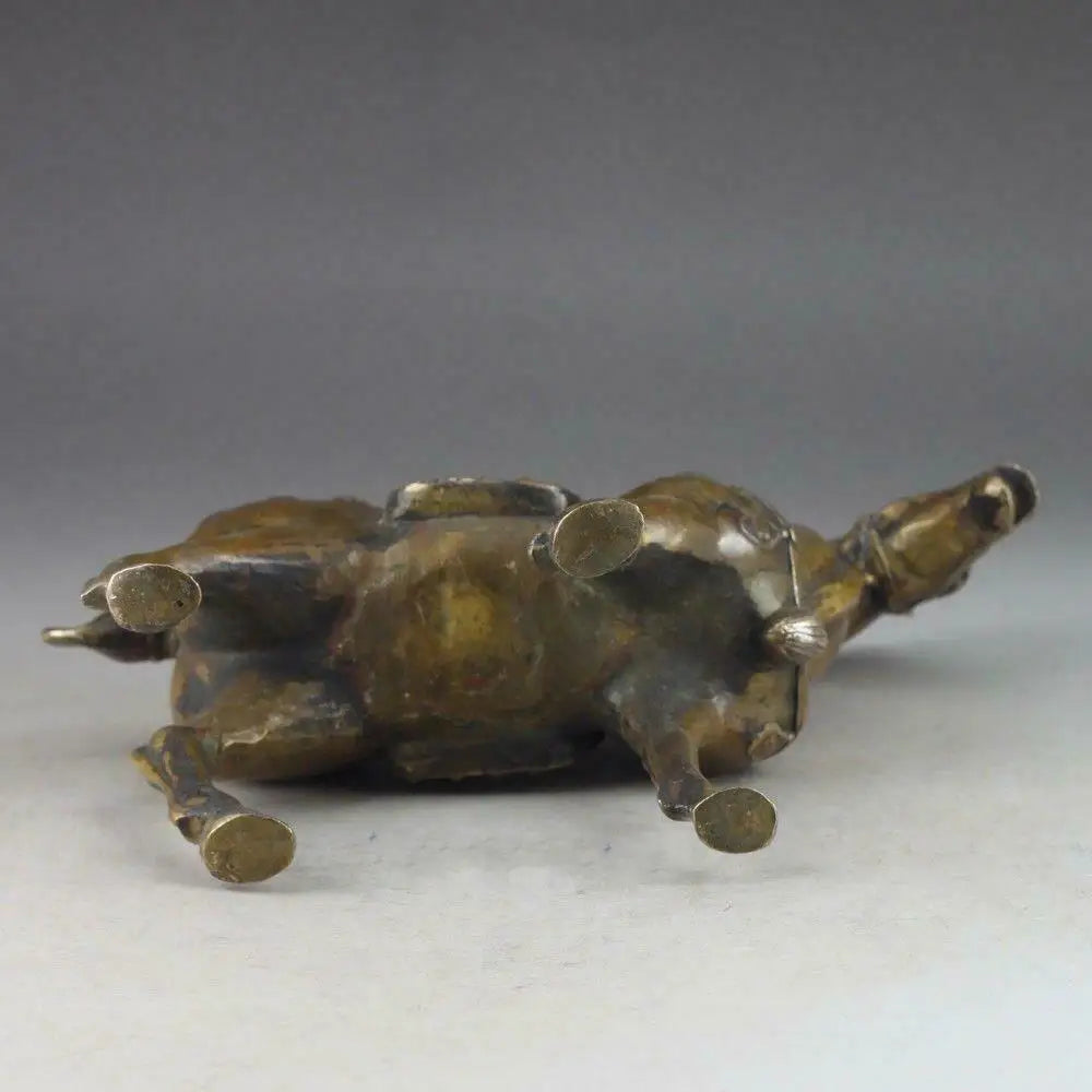 COLLECTION CHINESE BRASS OLD HANDWORK HAMMERED STEED SUPERB STATUE  HORSE Garden decoration