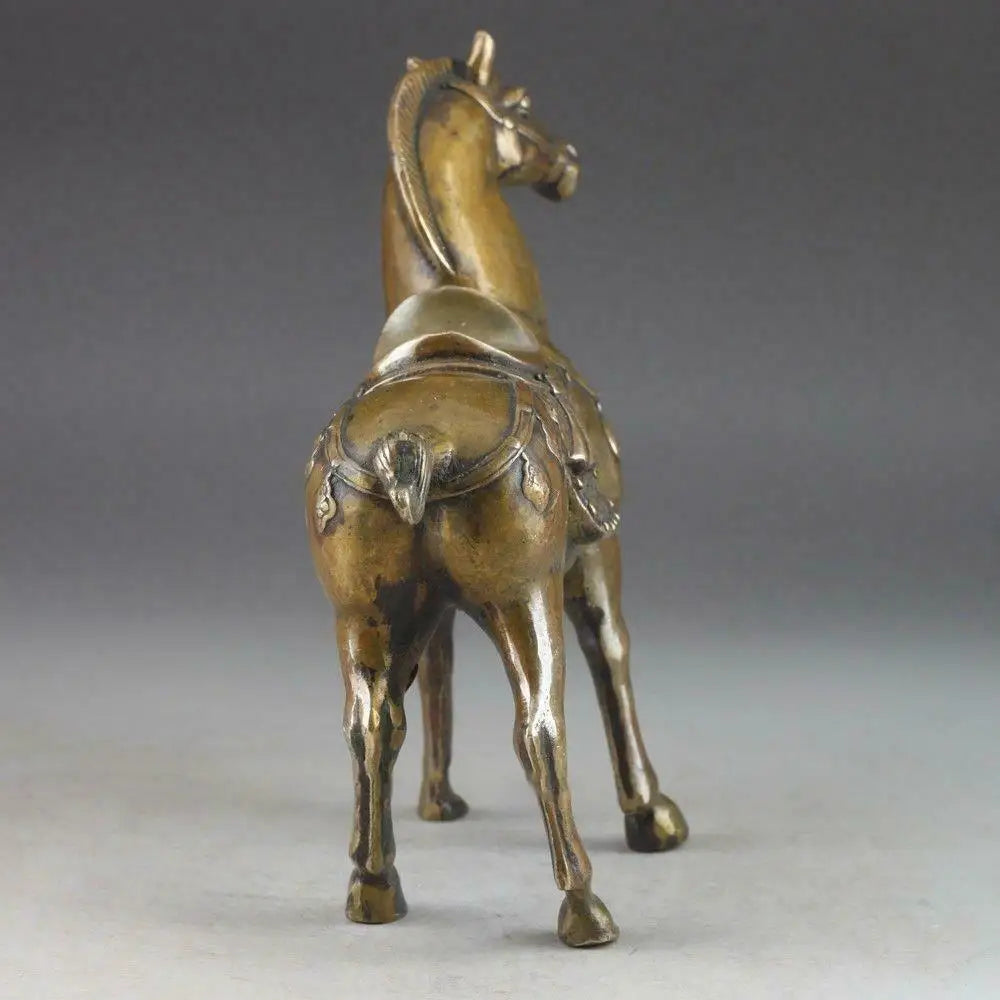 COLLECTION CHINESE BRASS OLD HANDWORK HAMMERED STEED SUPERB STATUE  HORSE Garden decoration