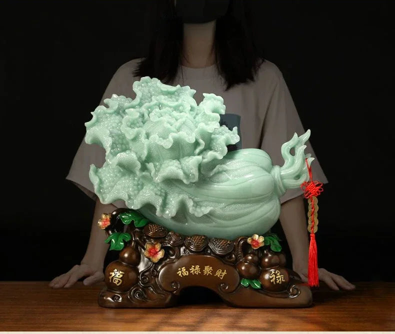 Cabbage Ornaments Attract Wealth Living Room Wine Cooler Entrance Office Decorations Opening Housewarming Gift