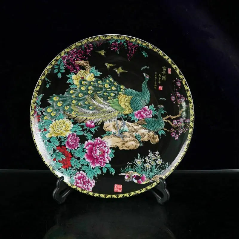 China Old porcelain Famille rose pattern appreciation plate