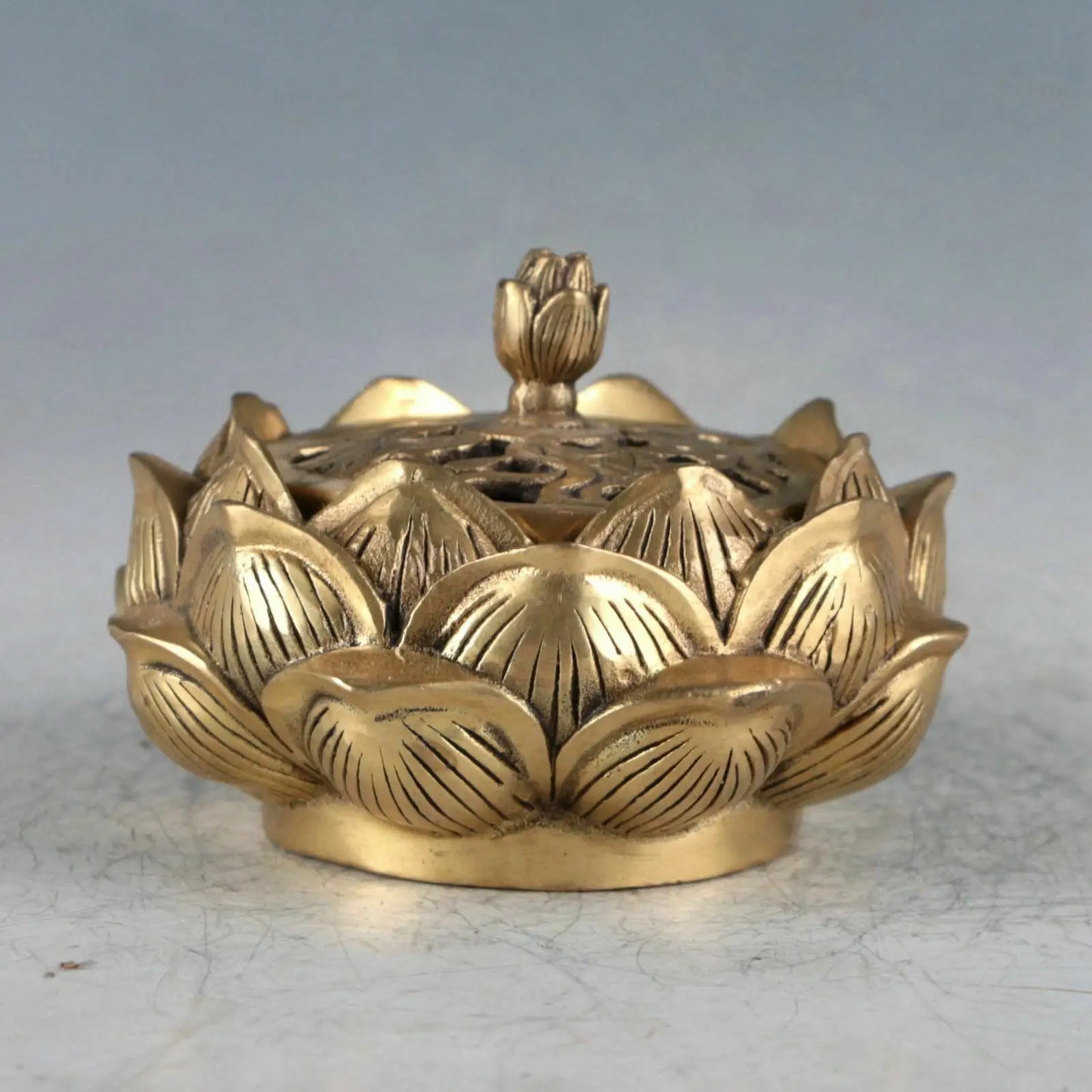 Chinese Brass Lotus Incense Burner Made During The Qianlong Period
