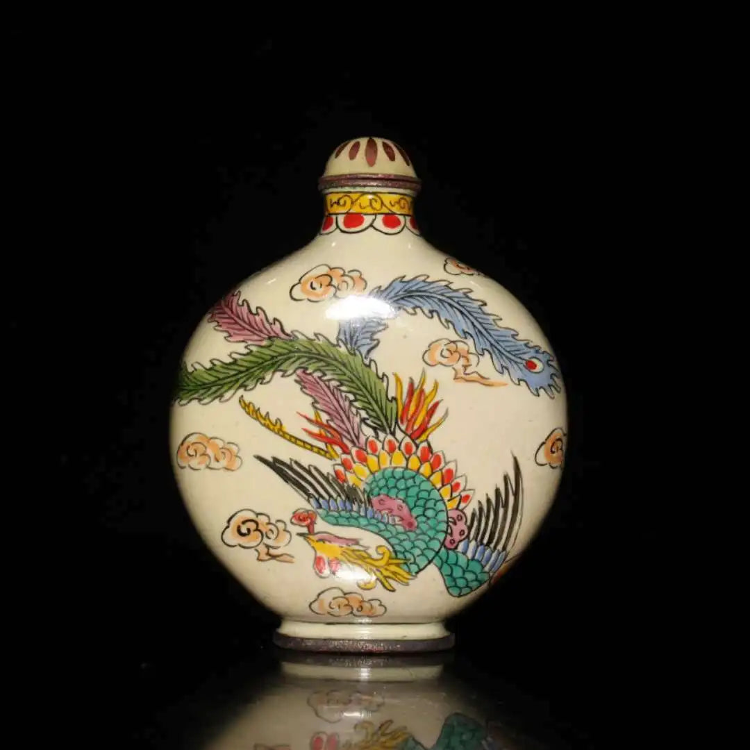 Chinese Exquisite Handmade Copper Cloisonne Enamel Snuff Bottle