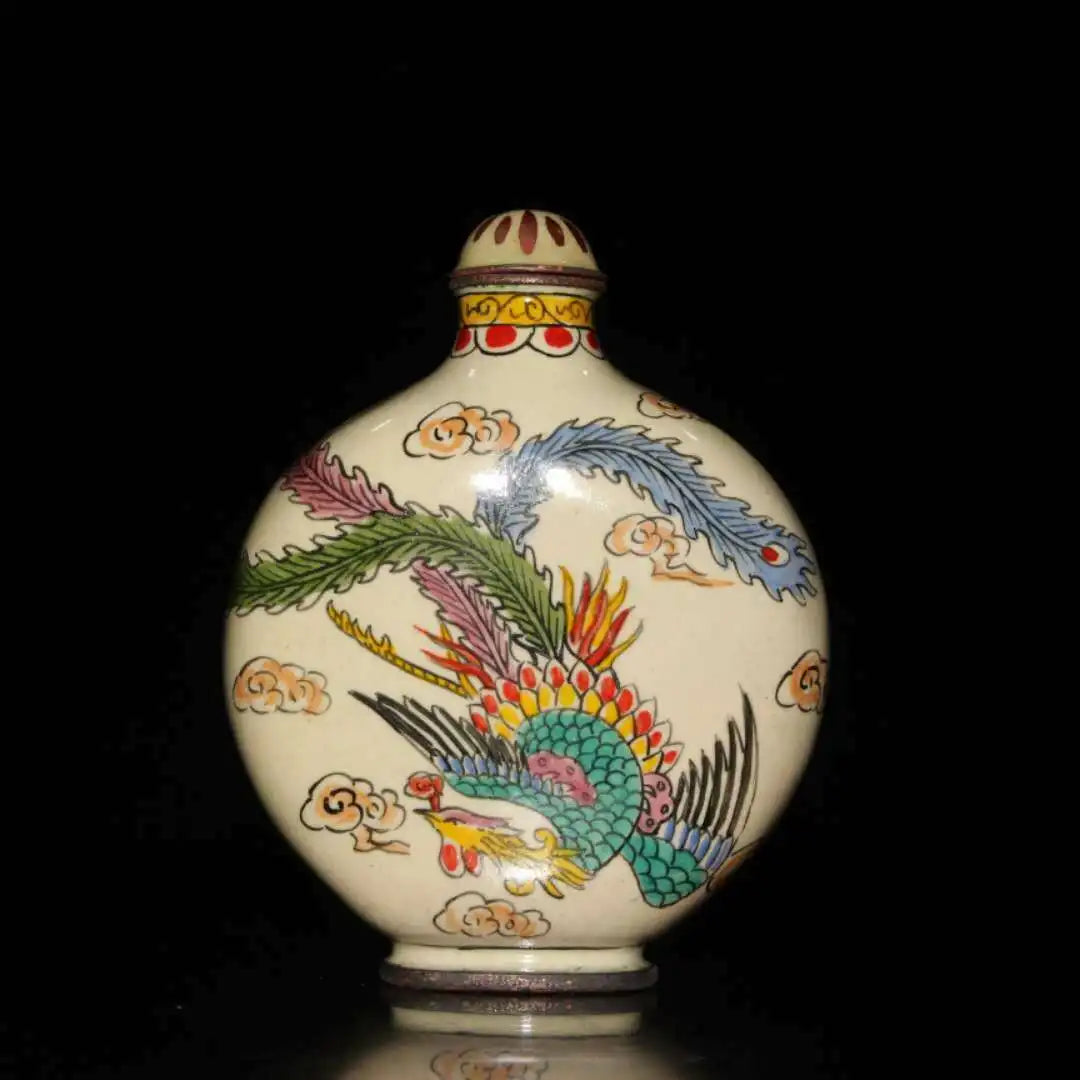 Chinese Exquisite Handmade Copper Cloisonne Enamel Snuff Bottle