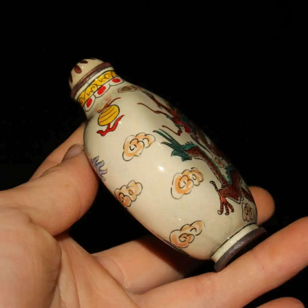 Chinese Exquisite Handmade Copper Cloisonne Enamel Snuff Bottle