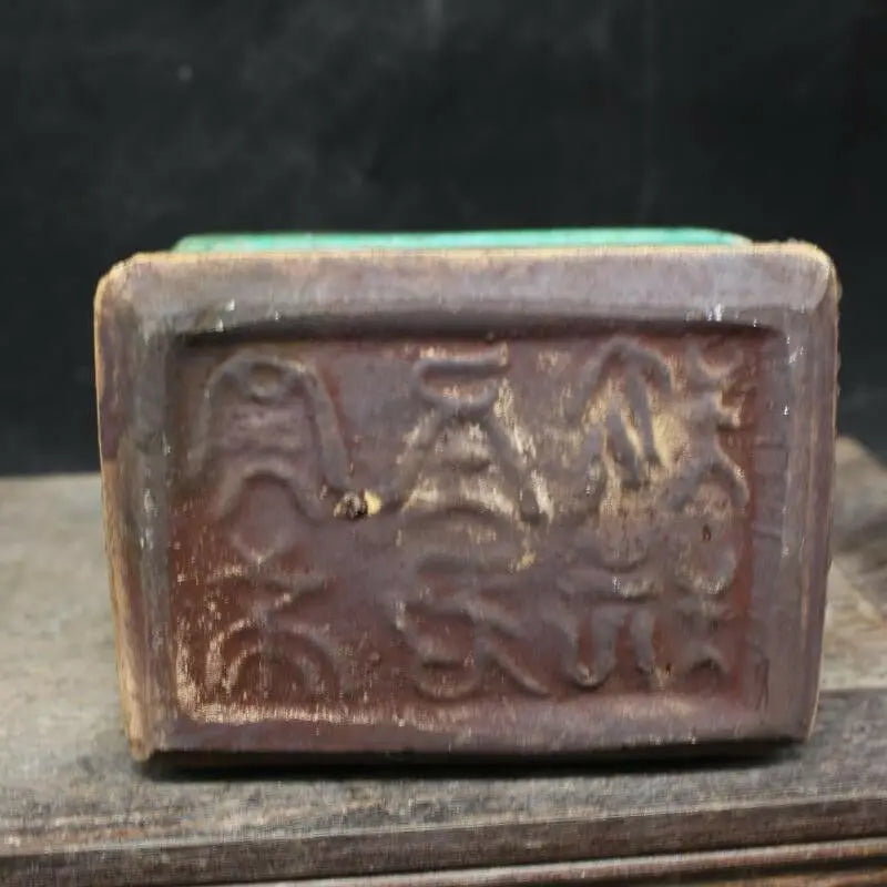 Chinese Old Marked Green Glazed A Pair Porcelain Foo Dog Palace Lions Collection