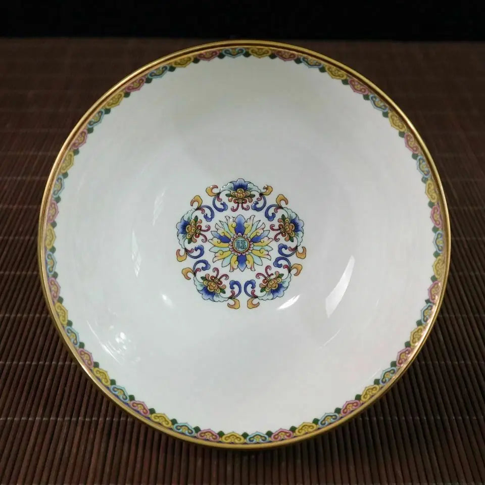 Chinese old porcelain Gold edge Futu pattern bowl