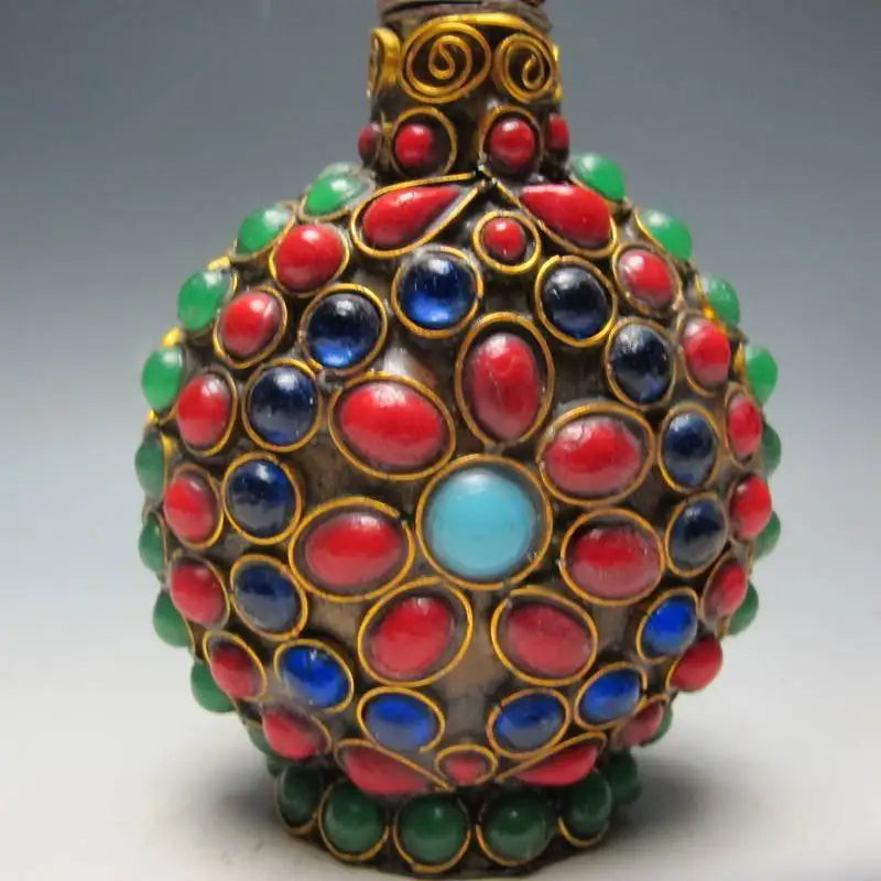 Collection Exquisite Chinese TURQUOISE CORAL BEADS HANDMADE SNUFF BOTTLE RARE