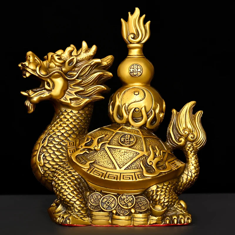 Copper Dragon Turtle Ornament Fortune Turtle Bagua Money Turtle Living Room Office Decoration