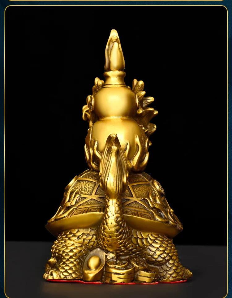 Copper Dragon Turtle Ornament Fortune Turtle Bagua Money Turtle Living Room Office Decoration