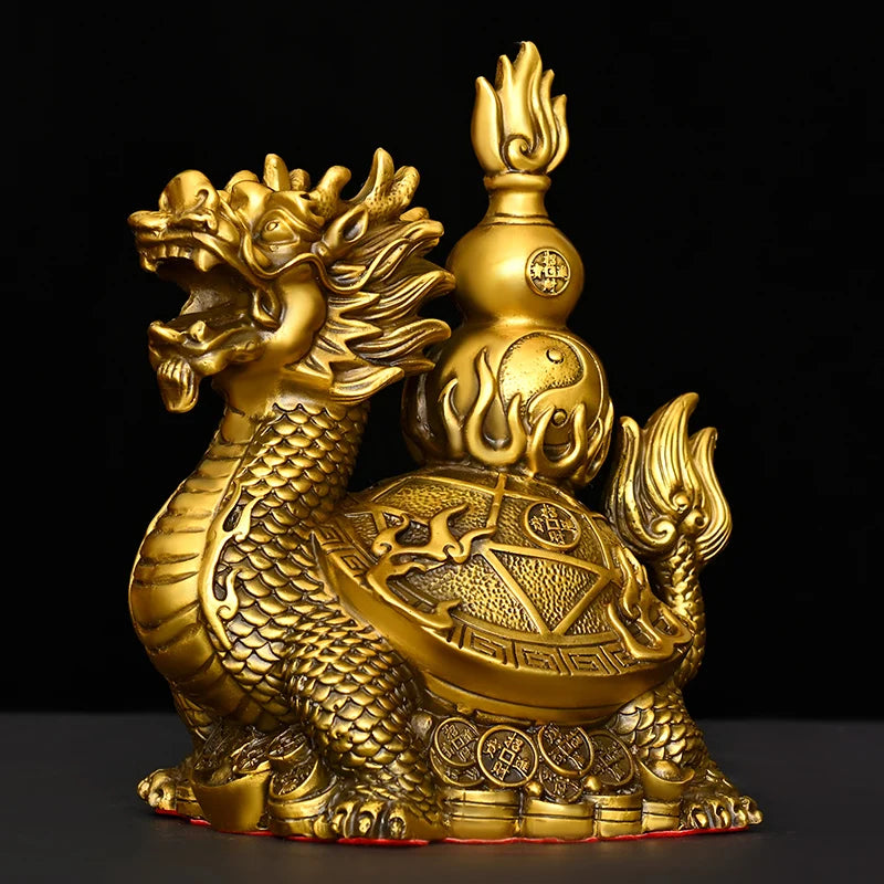 Copper Dragon Turtle Ornament Fortune Turtle Bagua Money Turtle Living Room Office Decoration