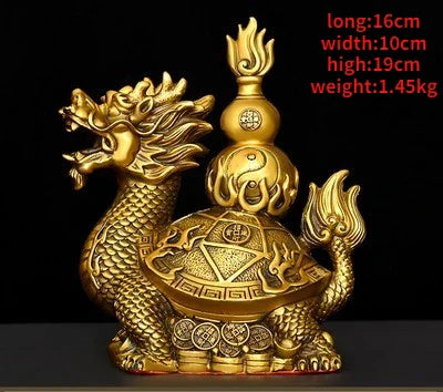 Copper Dragon Turtle Ornament Fortune Turtle Bagua Money Turtle Living Room Office Decoration