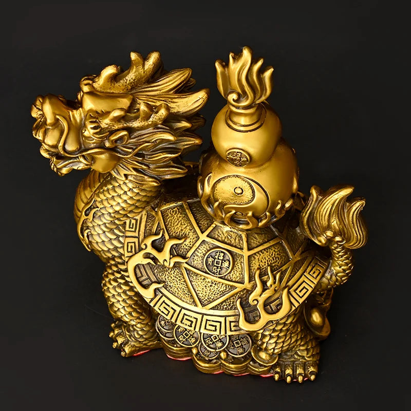 Copper Dragon Turtle Ornament Fortune Turtle Bagua Money Turtle Living Room Office Decoration