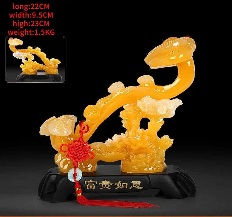 Creative Imitation Jade Ruyi Ornaments Resin Crafts Home Decor Accessories Desk TV Cabinet Decorations