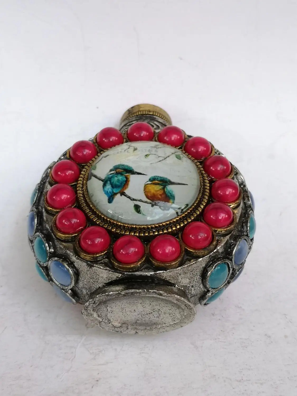 Exquisite antique double-sided color drawing snuff bottle handicraft