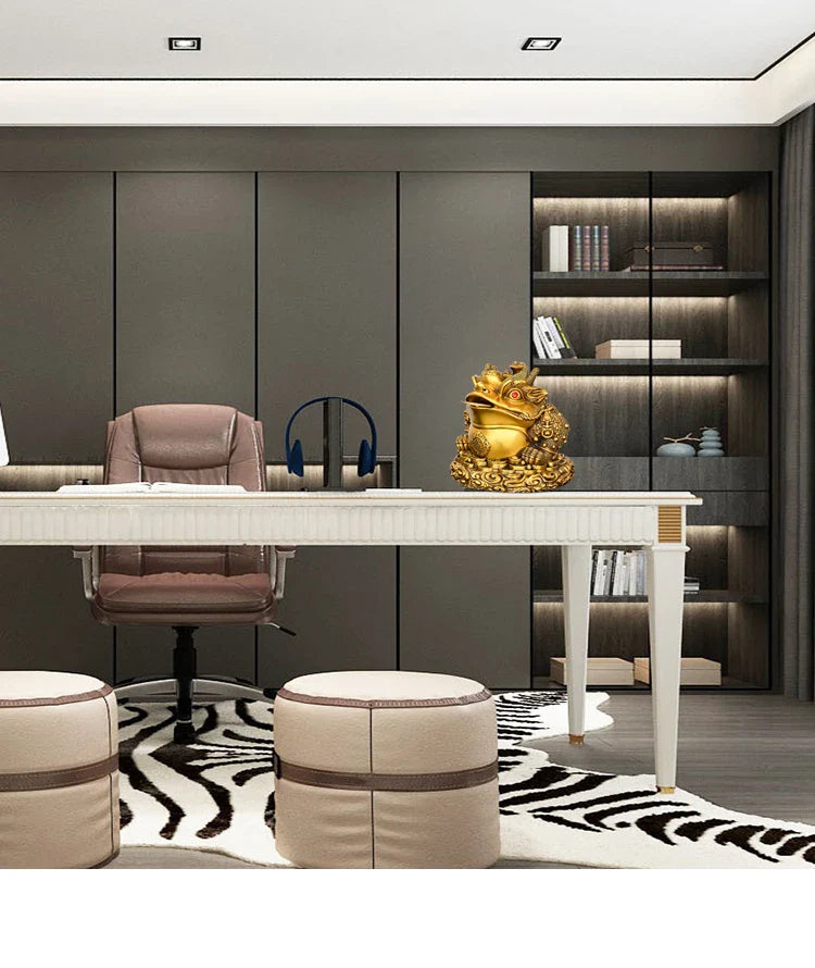 Feng Shui Copper Gold Toad Ornament Ruyi Gold Toad Three-legged Toad Living Room Store Desktop Decoration