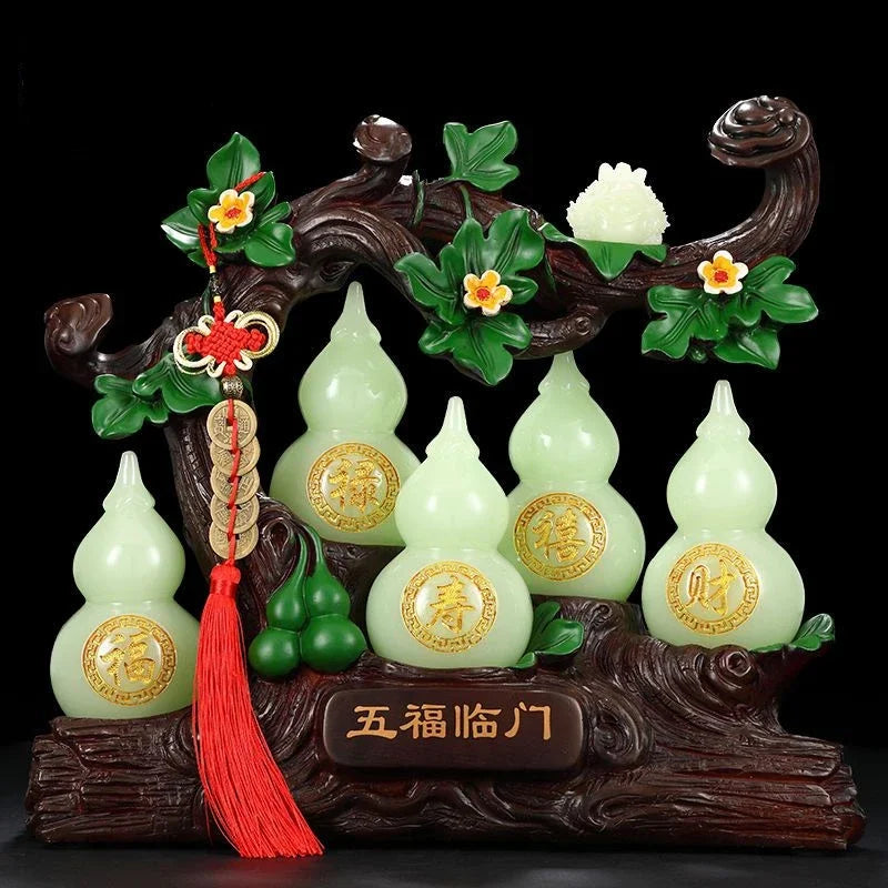 Feng Shui Fortune Gourd Ornaments Living Room Liquor Cabinet Entrance Decor Opening Housewarming Miniatures Gift