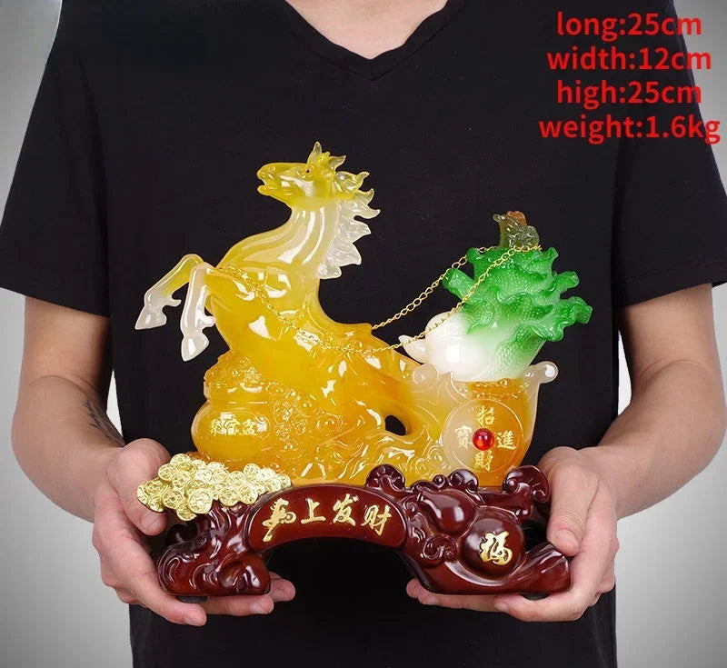 Feng Shui Immediately Horse Ornament Fortune Horse To Success Living Room Wine Store Opening Decor