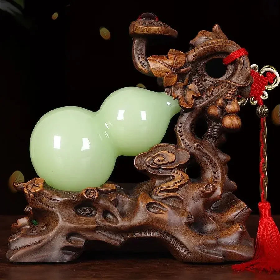 Feng Shui Resin Gourd Ornaments Lucky Attract Wealth and Fortune Home Living Room TV Cabinet Store Decor