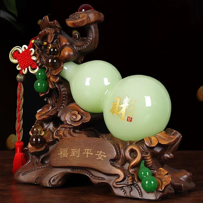 Feng Shui Resin Gourd Ornaments Lucky Attract Wealth and Fortune Home Living Room TV Cabinet Store Decor