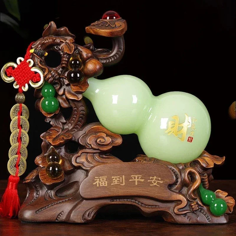 Feng Shui Resin Gourd Ornaments Lucky Attract Wealth and Fortune Home Living Room TV Cabinet Store Decor
