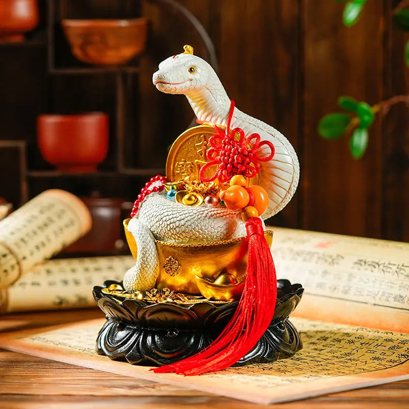 Feng Shui Spirit Snake White Snake Python Buddha Hall Idol Fortune Decoration