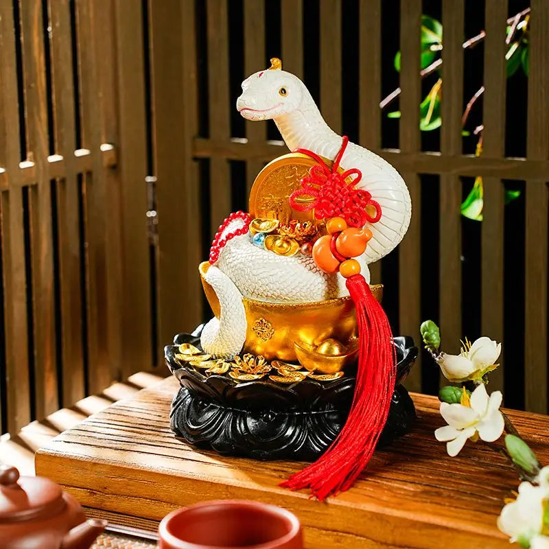 Feng Shui Spirit Snake White Snake Python Buddha Hall Idol Fortune Decoration