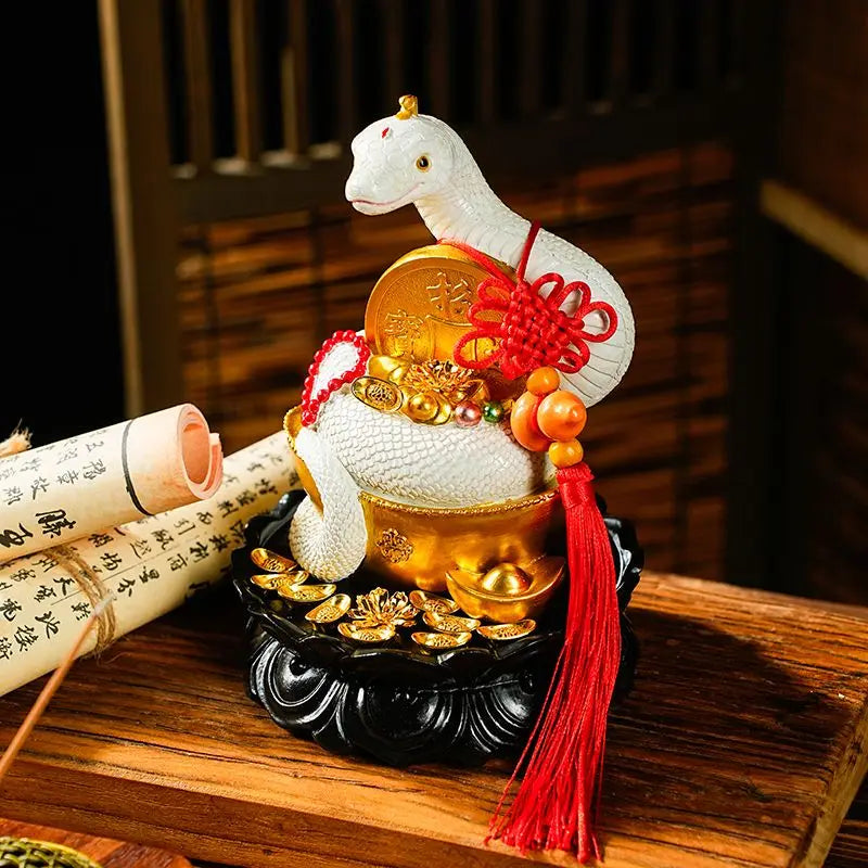 Feng Shui Spirit Snake White Snake Python Buddha Hall Idol Fortune Decoration