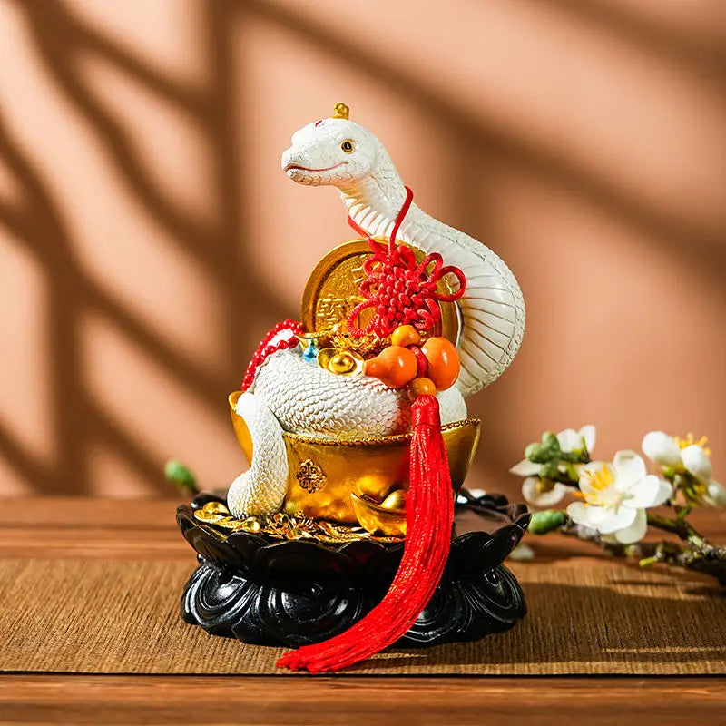Feng Shui Spirit Snake White Snake Python Buddha Hall Idol Fortune Decoration