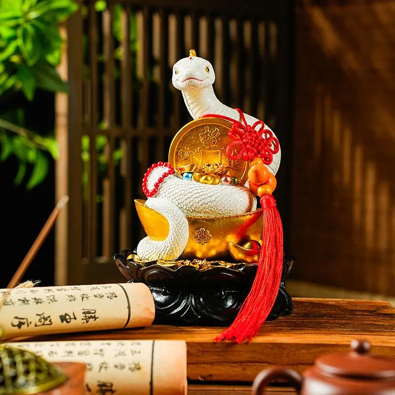 Feng Shui Spirit Snake White Snake Python Buddha Hall Idol Fortune Decoration