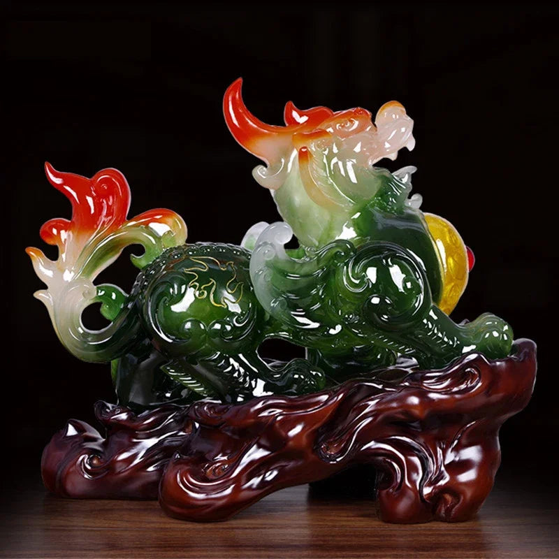 Fengshui Creativity Resin Embellishments Animal Model Lucky Fortune Ornaments Living Room Living Room Wine Cabinet Decorations