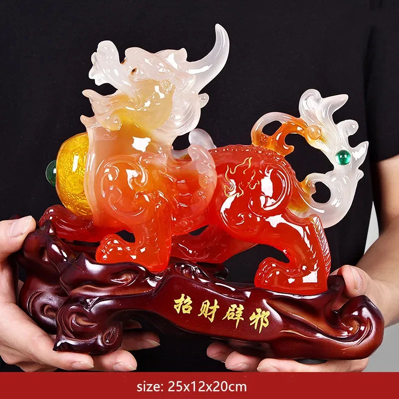 Fengshui Creativity Resin Embellishments Animal Model Lucky Fortune Ornaments Living Room Living Room Wine Cabinet Decorations