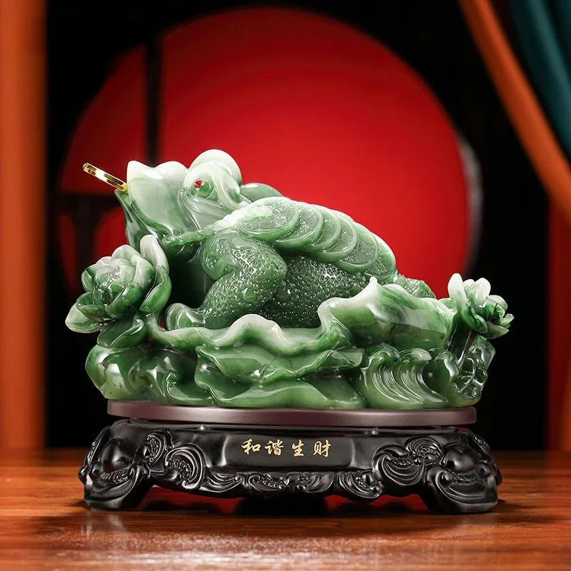 Fortune Gold Toad Ornament Three-legged Toad Shop Company Opening Auspicious Gift Living Room Wine Decor