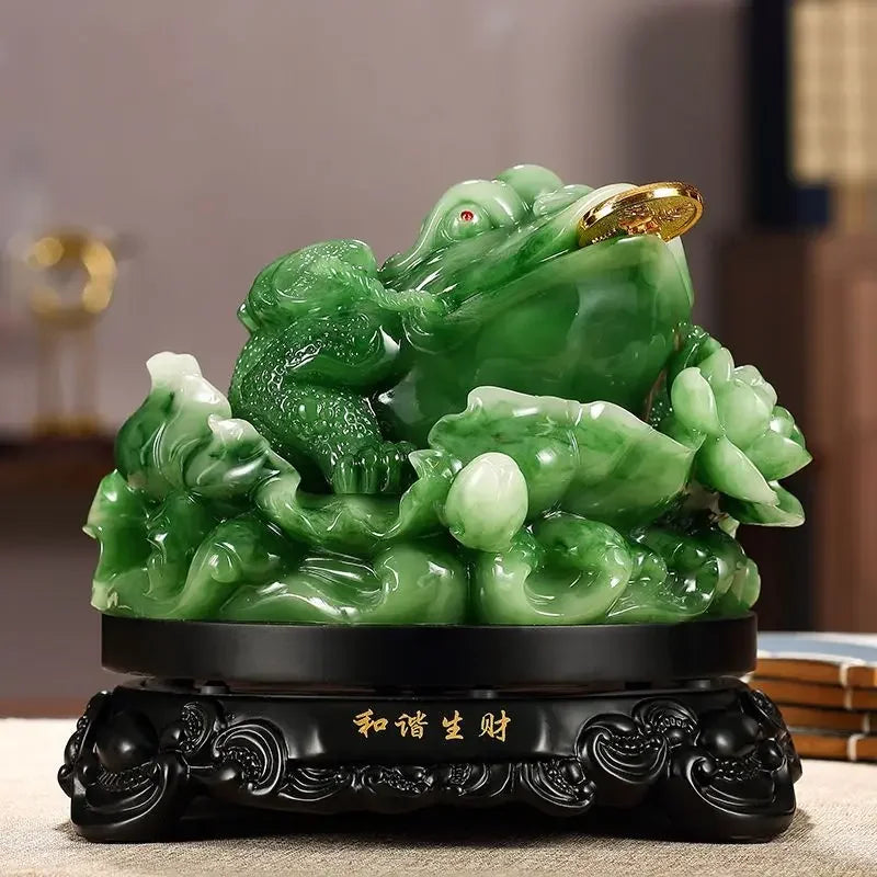 Fortune Gold Toad Ornament Three-legged Toad Shop Company Opening Auspicious Gift Living Room Wine Decor