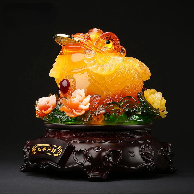Fortune-making Golden Toad Ornament Business Housewarming Gifts Living Room Three-legged Toad Office Decorations