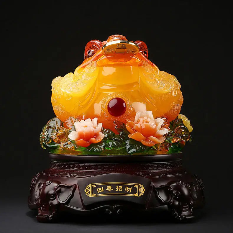 Fortune-making Golden Toad Ornament Business Housewarming Gifts Living Room Three-legged Toad Office Decorations